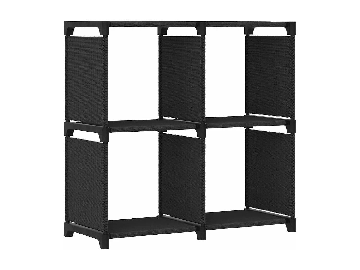 Mensola con 4 Vani a Cubo Nera 69x30x72,5 cm in Tessuto