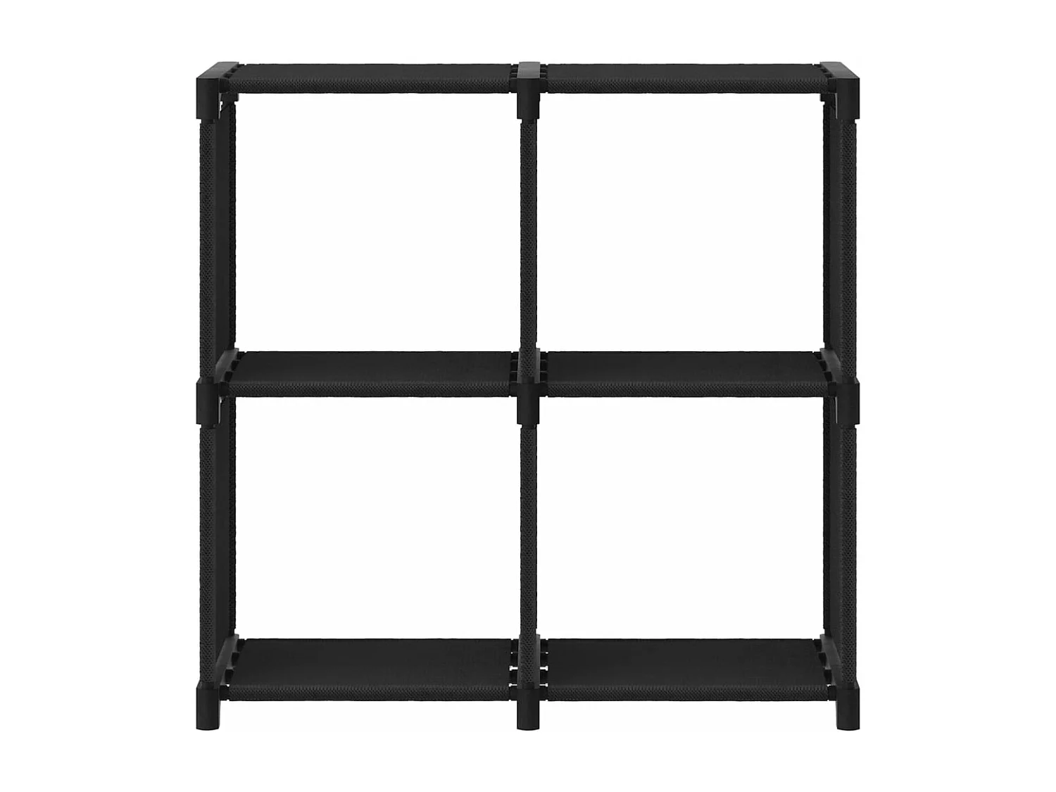 Mensola con 4 Vani a Cubo Nera 69x30x72,5 cm in Tessuto