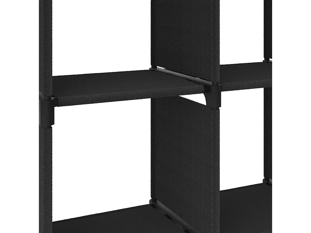 Étagère d'affichage 4 cubes Noir 69x30x72,5 cm Tissu