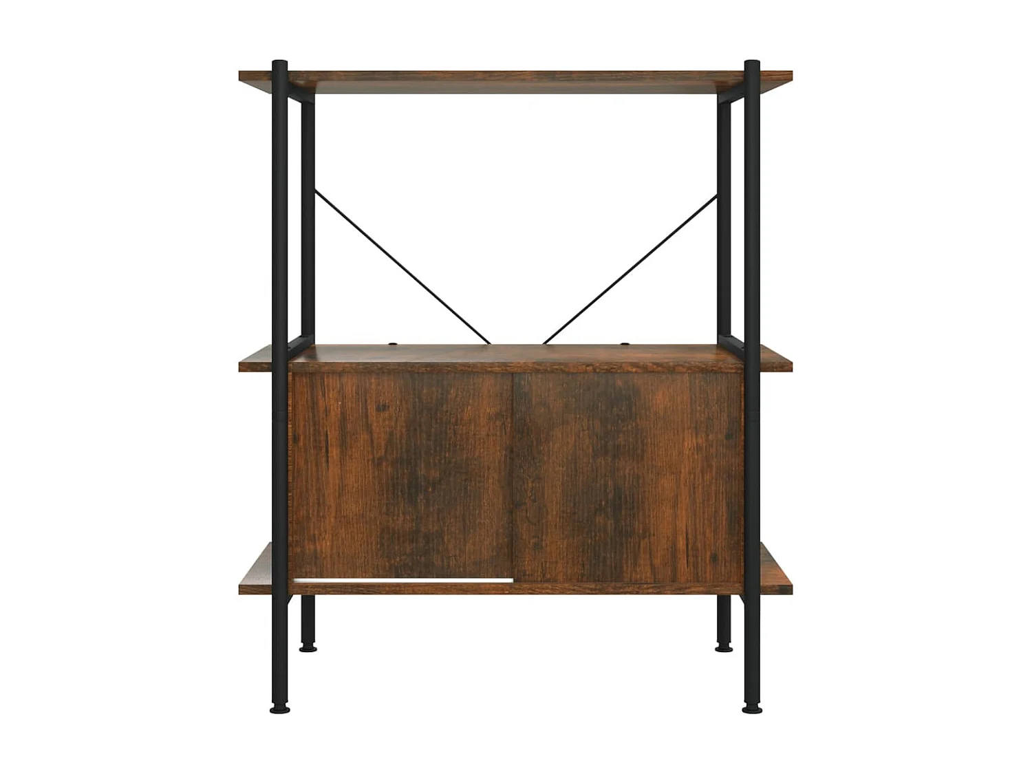Étagère à 3 niveaux armoire 80x40x92 cm Acier bois d'ingénierie