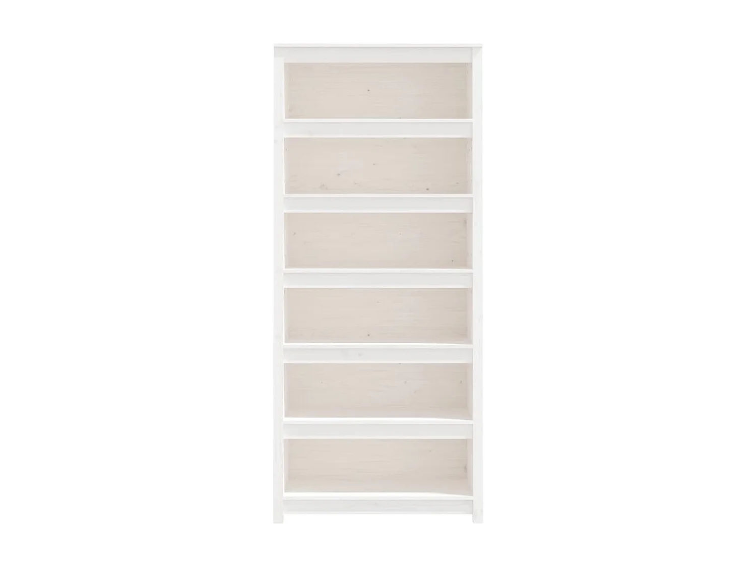 Libreria Bianca 80x35x183 cm in Legno Massello di Pino