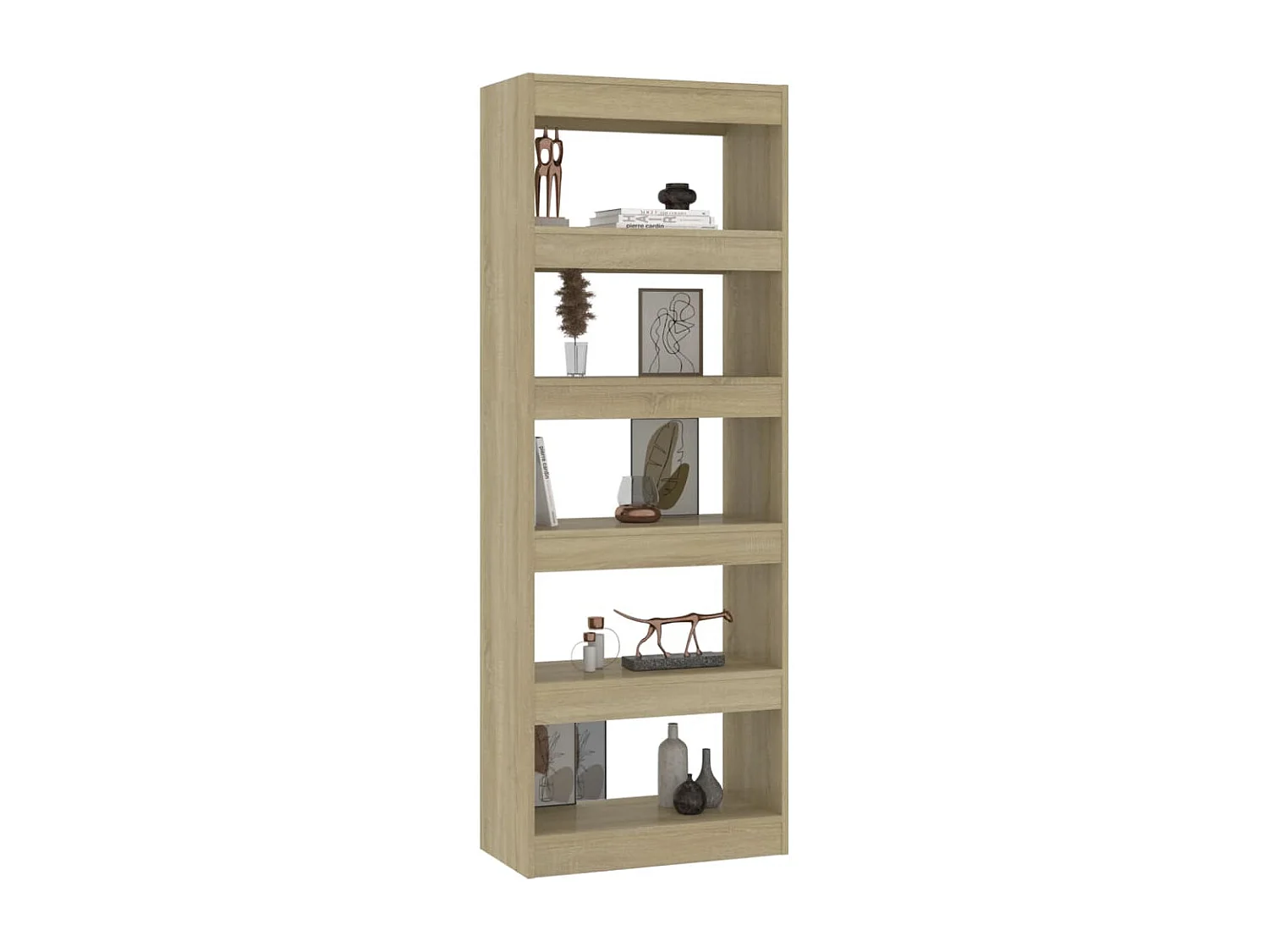 Bibliothèque/séparateur de pièce chêne sonoma bois d'ingénierie