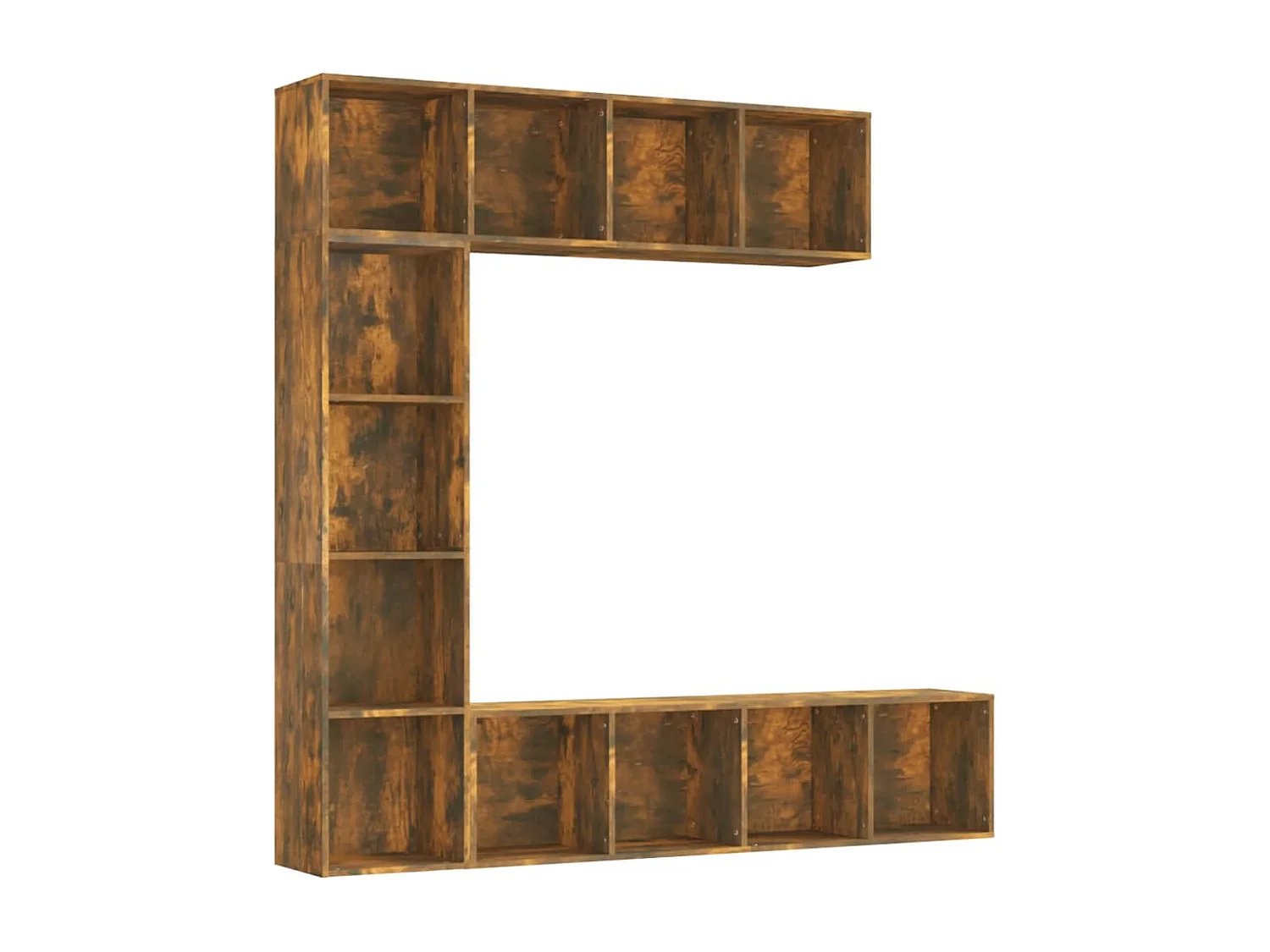 Set Mobili Libreria / Porta TV 3 pz Rovere Fumo 180x30x180 cm