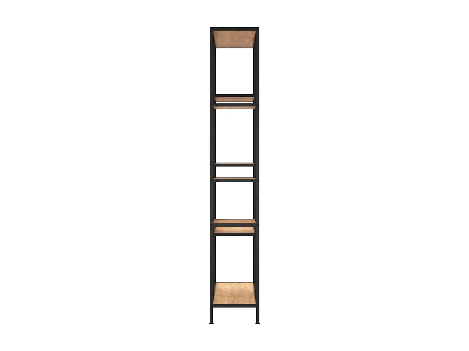 Boekenkast 80x30x180 cm staal en bewerkt hout