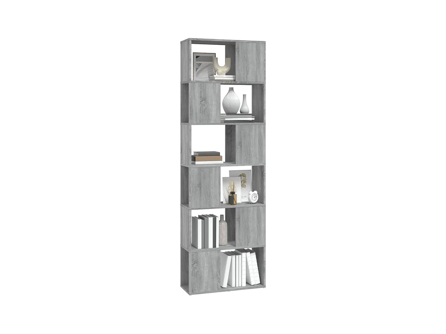 Bücherregal/Raumteiler Grau Sonoma 60x24x186 cm