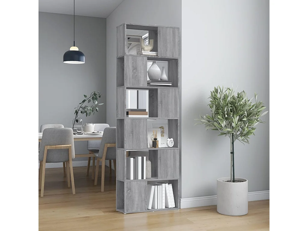 Bibliothèque/Séparateur de pièce Sonoma gris 60x24x186 cm