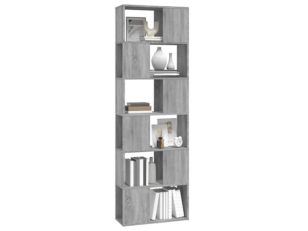 Bibliothèque/Séparateur de pièce Sonoma gris 60x24x186 cm