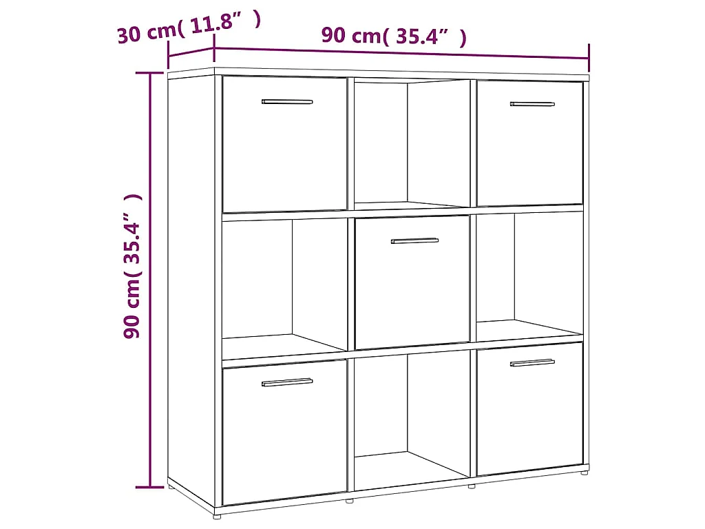 Bibliothèque Chêne marron 90x30x90 cm Bois d'ingénierie