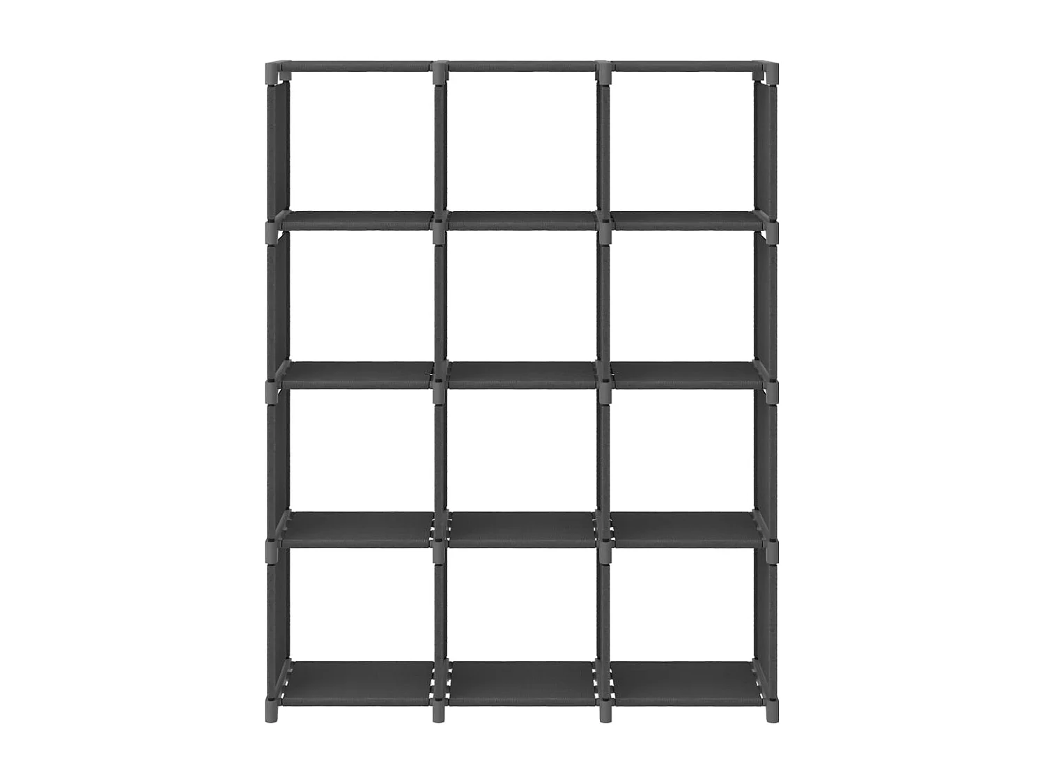 Estantería de 12 cubos de tela gris 103x30x141 cm