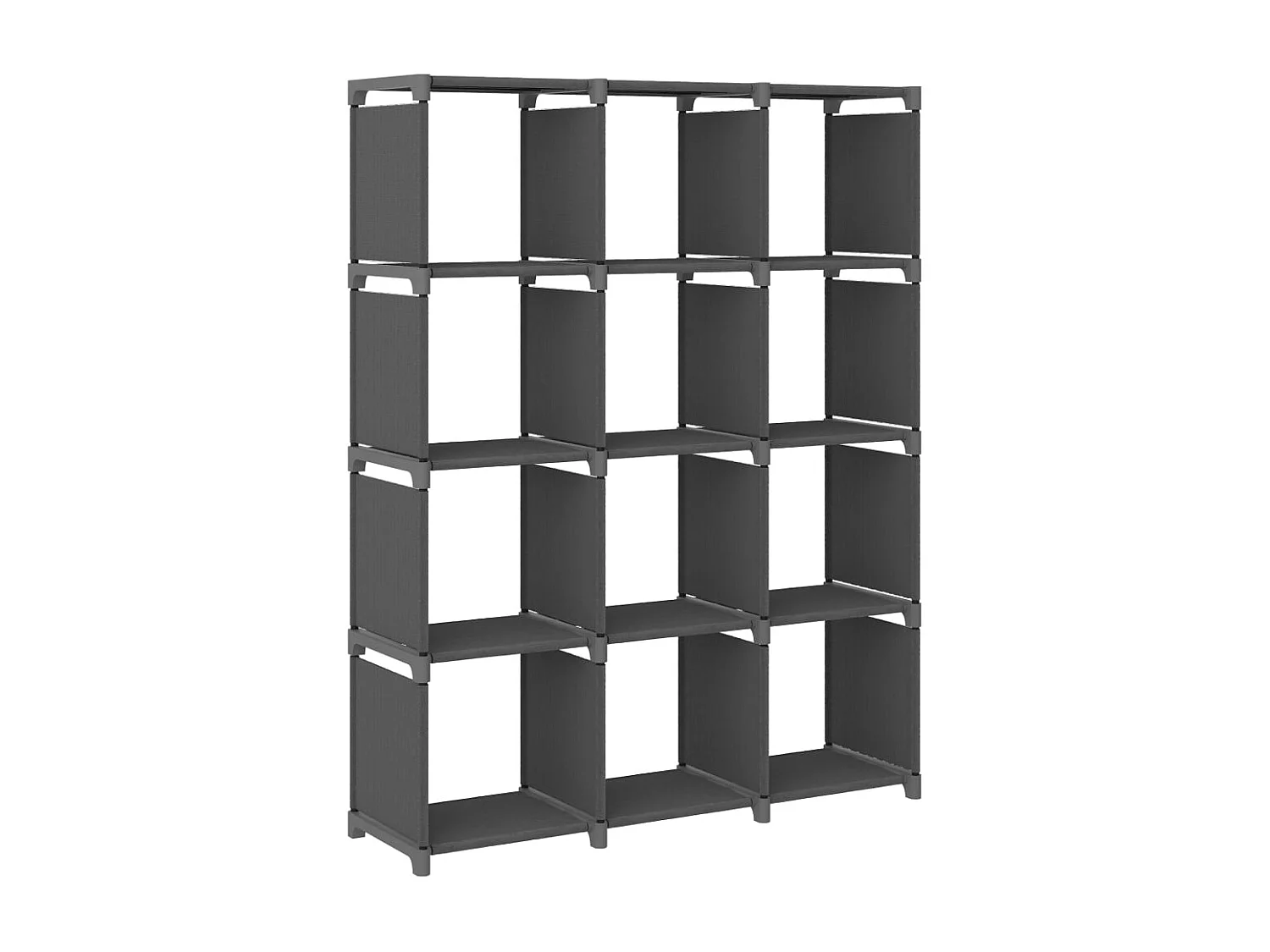 Estantería de 12 cubos de tela gris 103x30x141 cm