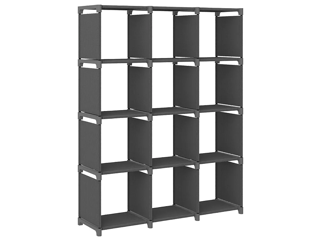 Étagère d'affichage 12 cubes Gris 103x30x141 cm Tissu