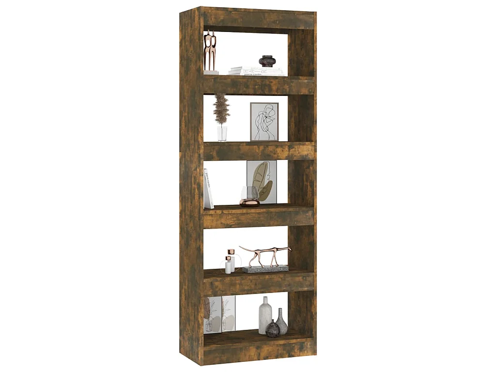 Bibliothèque/Séparateur de pièce Chêne fumé Bois d'ingénierie