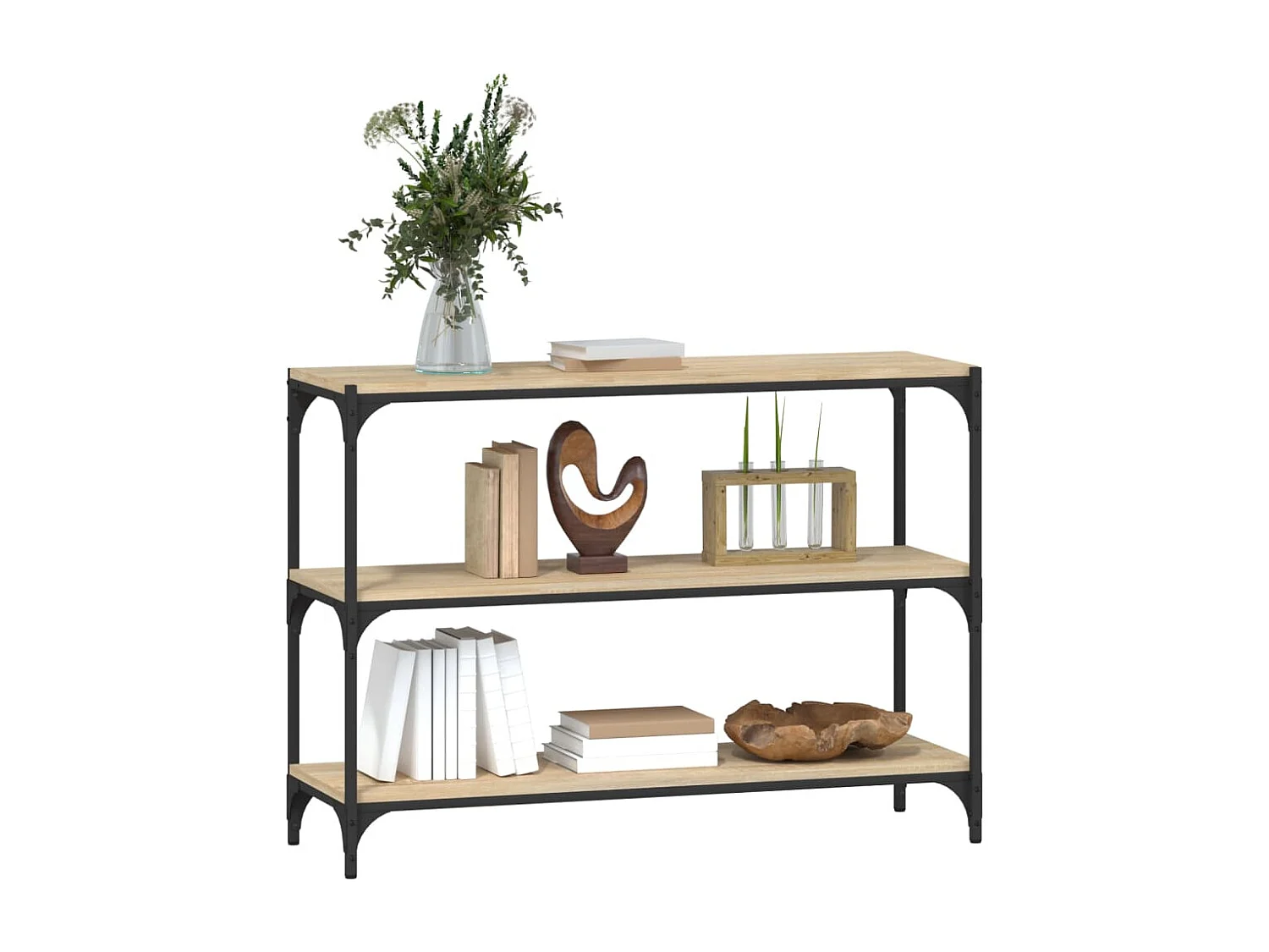 Bibliothèque Chêne Sonoma 100x33x70,5cm Bois d'ingénierie acier