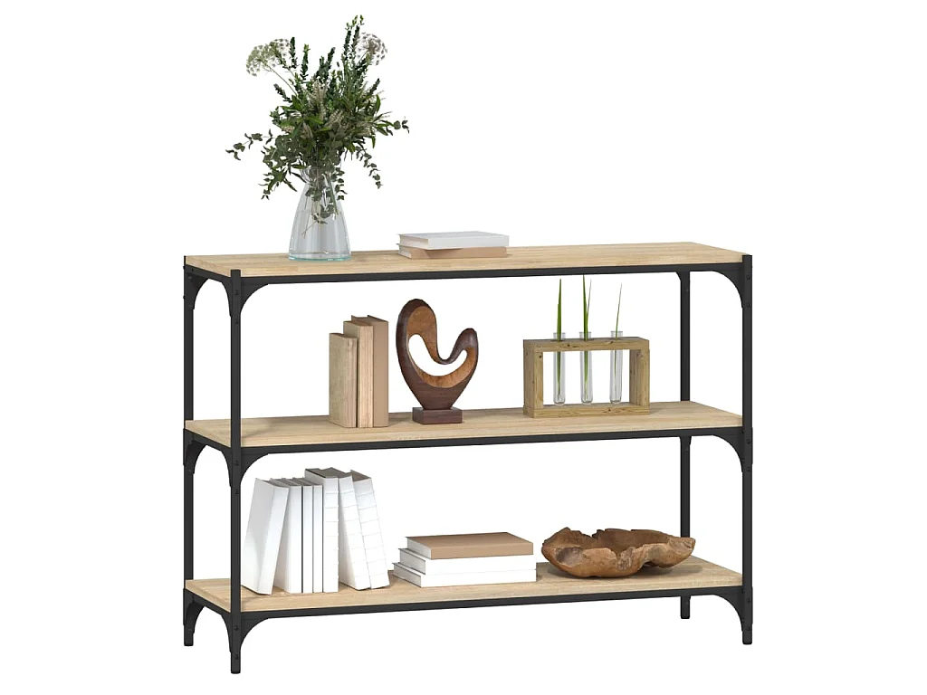 Bibliothèque Chêne Sonoma 100x33x70,5cm Bois d'ingénierie acier