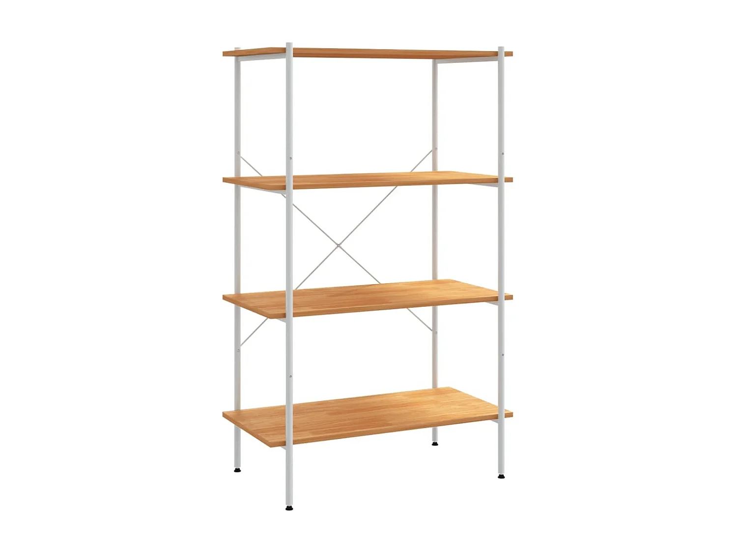 Opbergrek 4-laags 80x40x130 cm wit en eikenkleurig