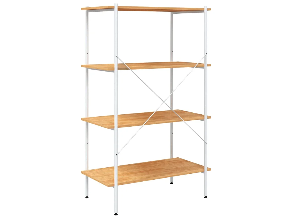 Opbergrek 4-laags 80x40x130 cm wit en eikenkleurig
