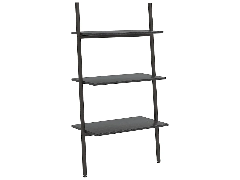 Étagère inclinée à 3 niveaux Noir 64x34x116 cm