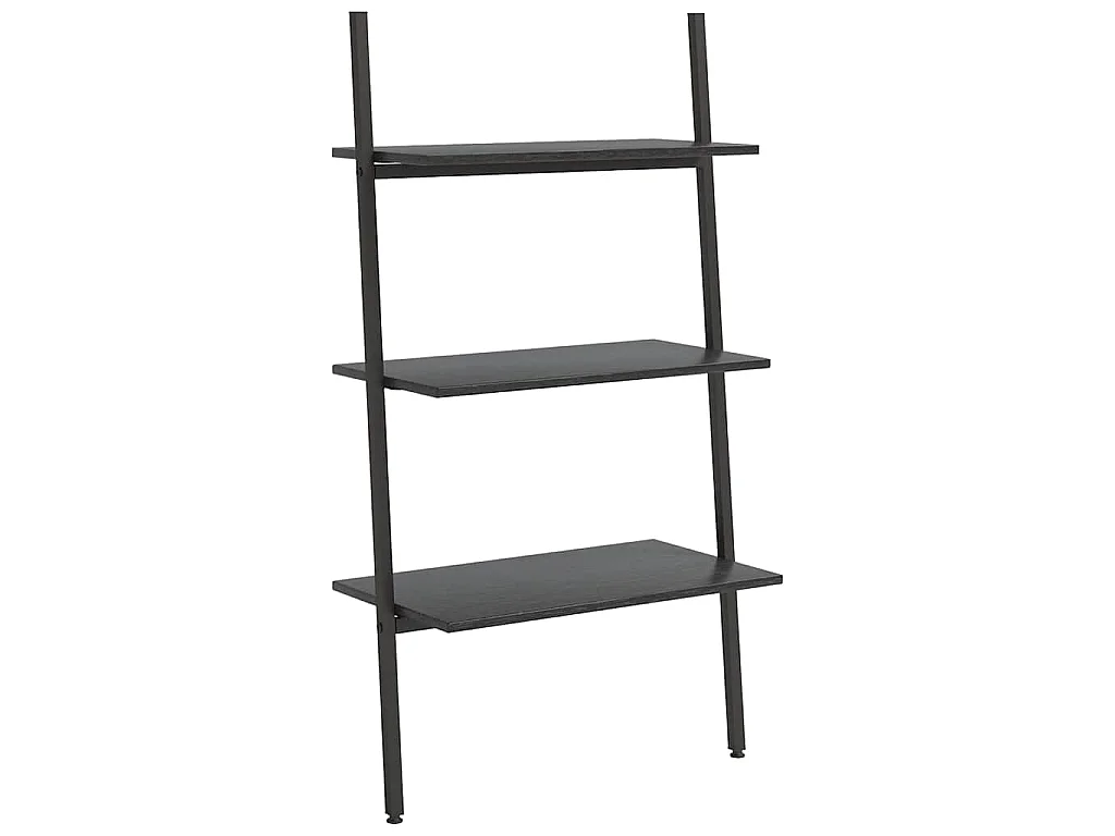 Étagère inclinée à 3 niveaux Noir 64x34x116 cm