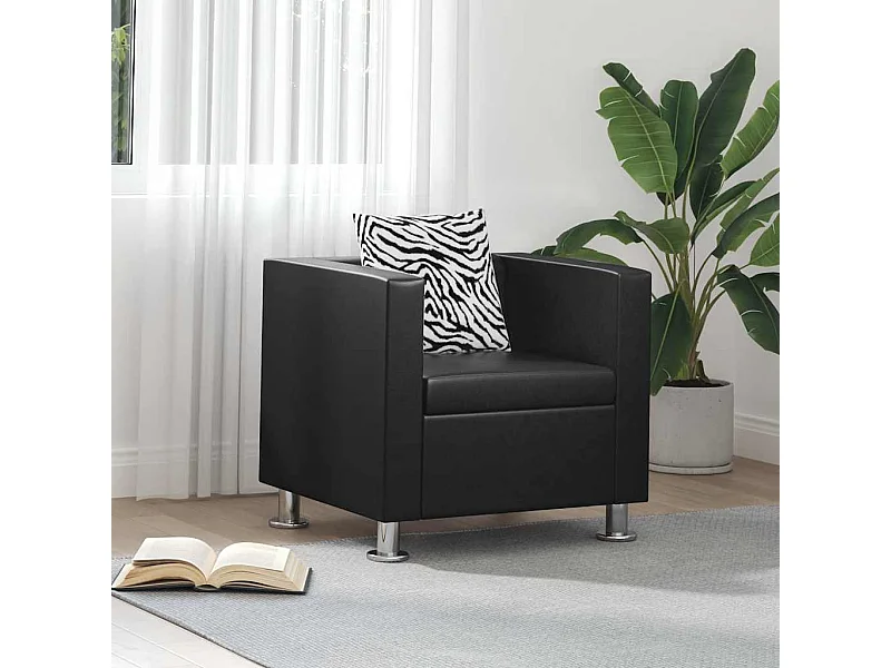 Fauteuil noir similicuir