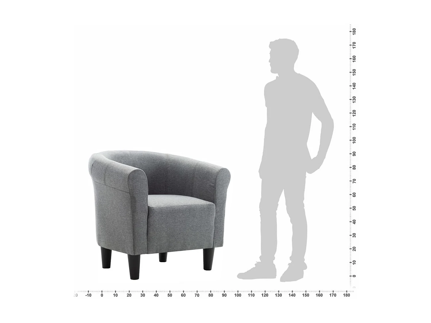 Fauteuil Gris foncé Tissu