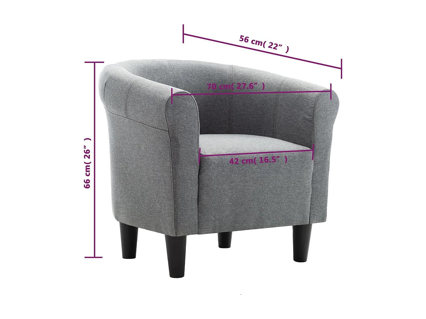 Fauteuil Gris foncé Tissu