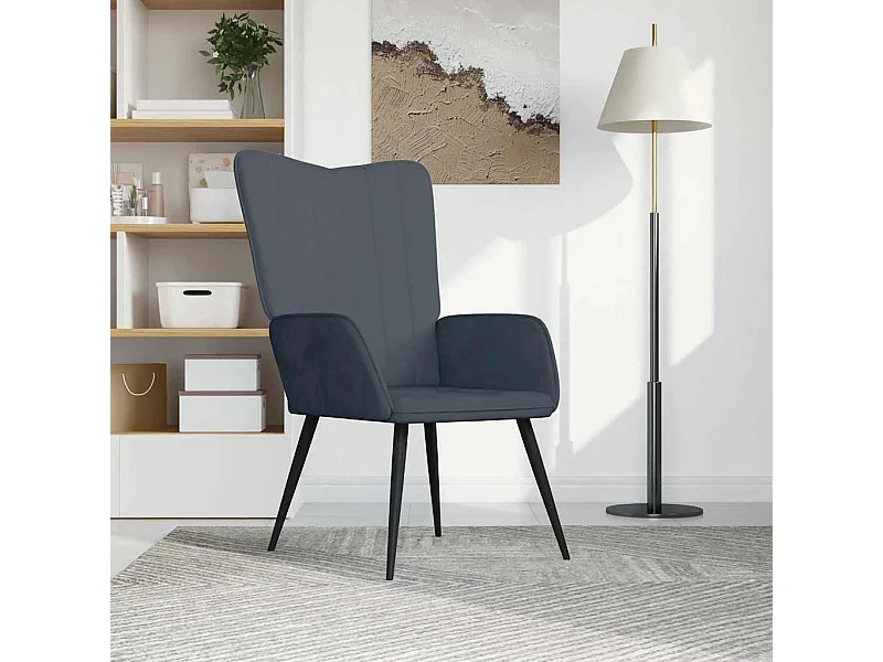 Chaise de relaxation Gris foncé Velours