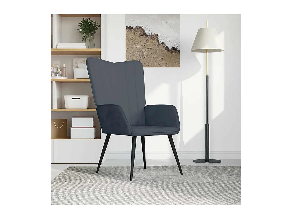 Sedia Relax Grigio Scuro in Velluto