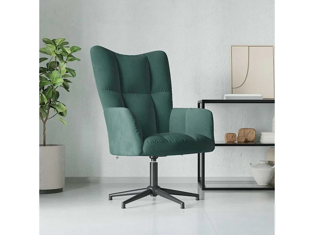 Sillón de relax de terciopelo verde oscuro