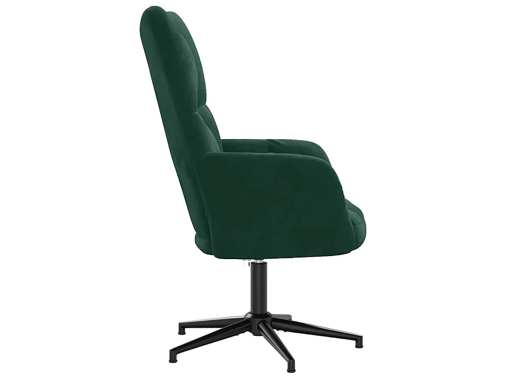 Chaise de relaxation Vert foncé Velours