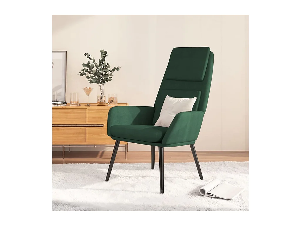 Chaise de relaxation Vert foncé Tissu