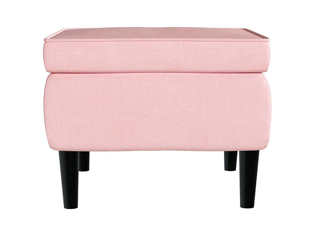 Fauteuil à oreilles avec tabouret rose velours