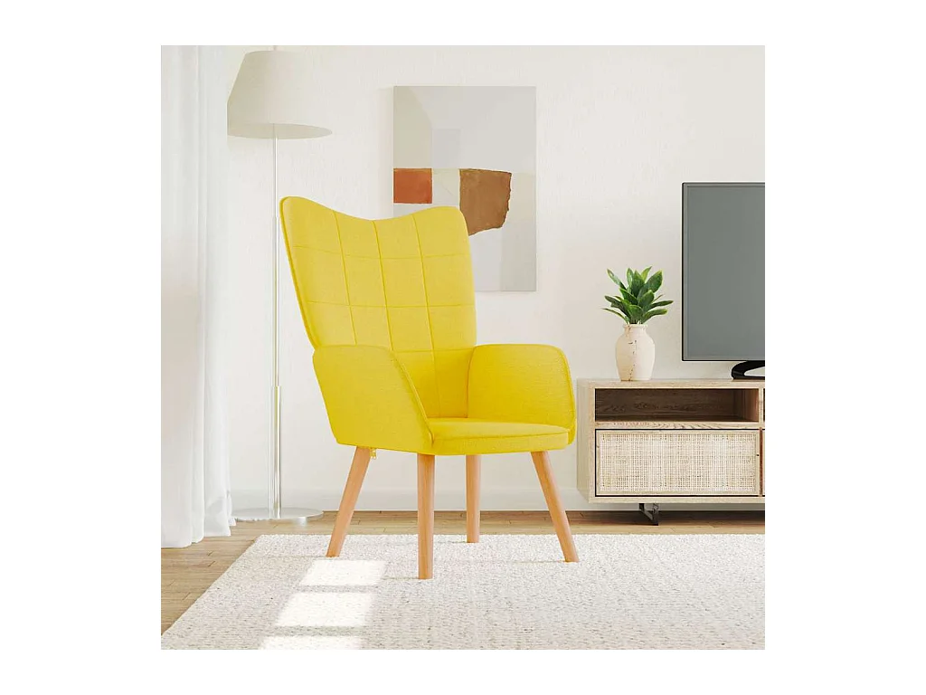 Chaise de relaxation Jaune moutarde Tissu
