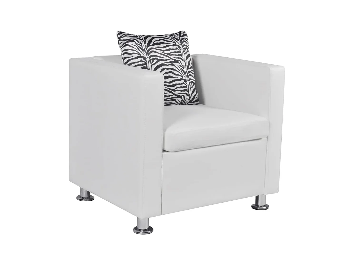 Fauteuil blanc similicuir