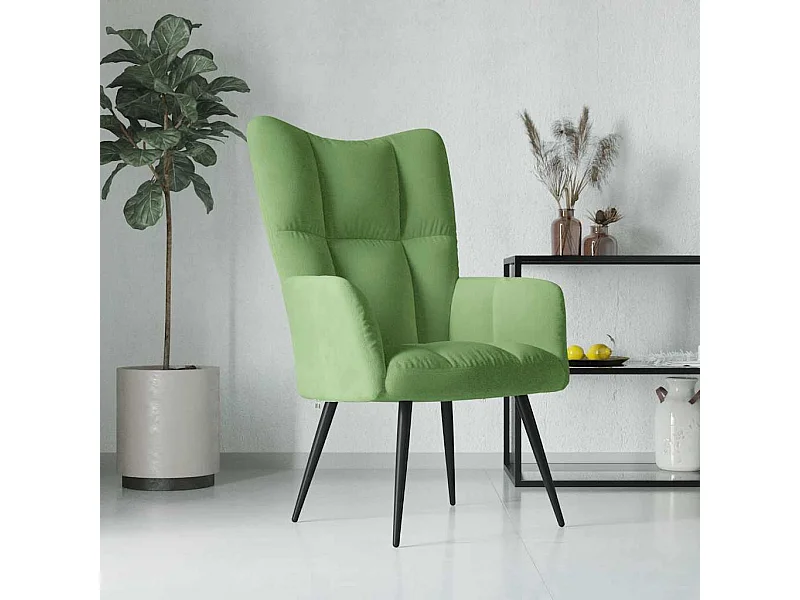 Chaise de relaxation Vert clair Velours