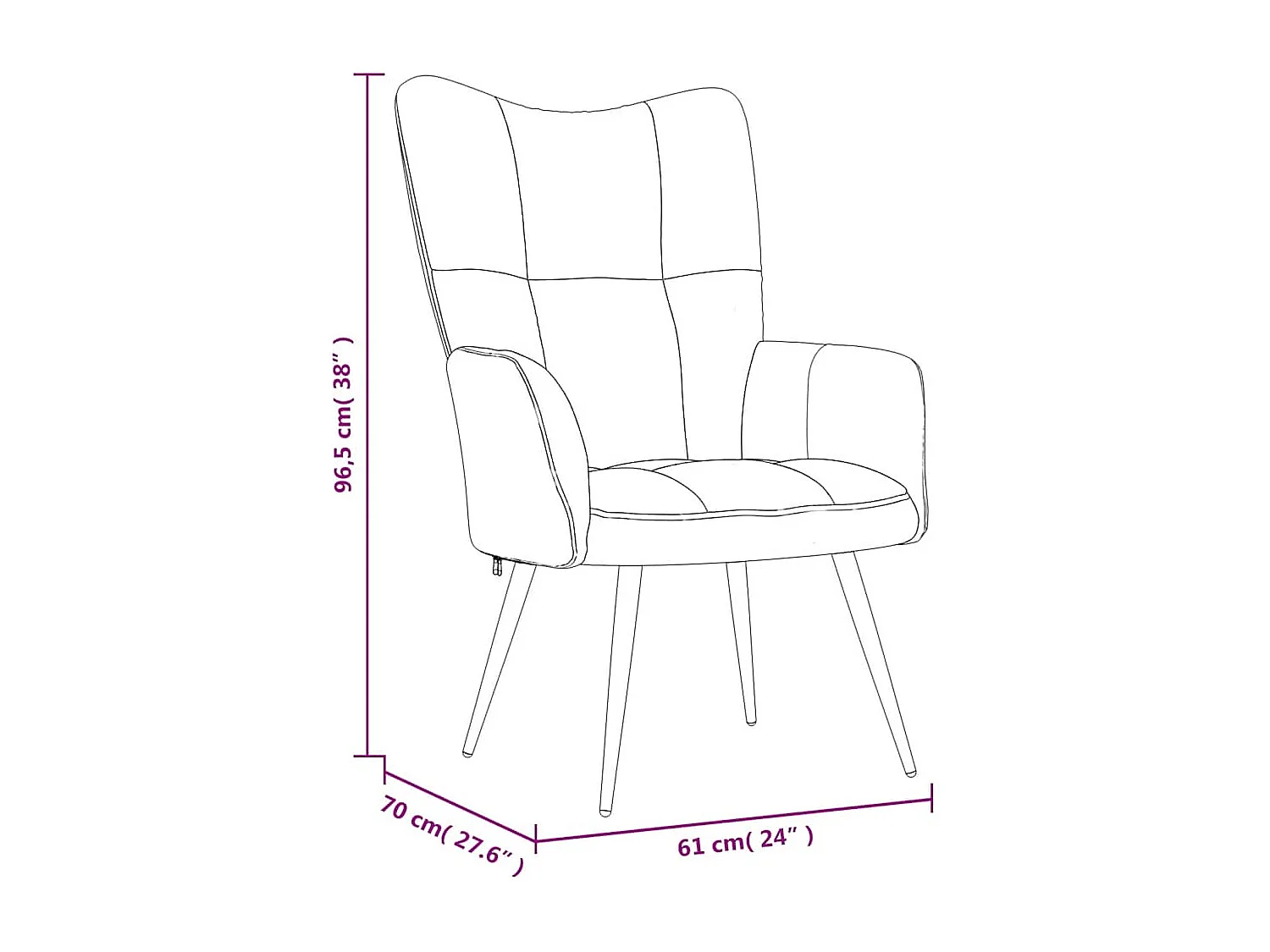 Chaise de relaxation Vert clair Velours