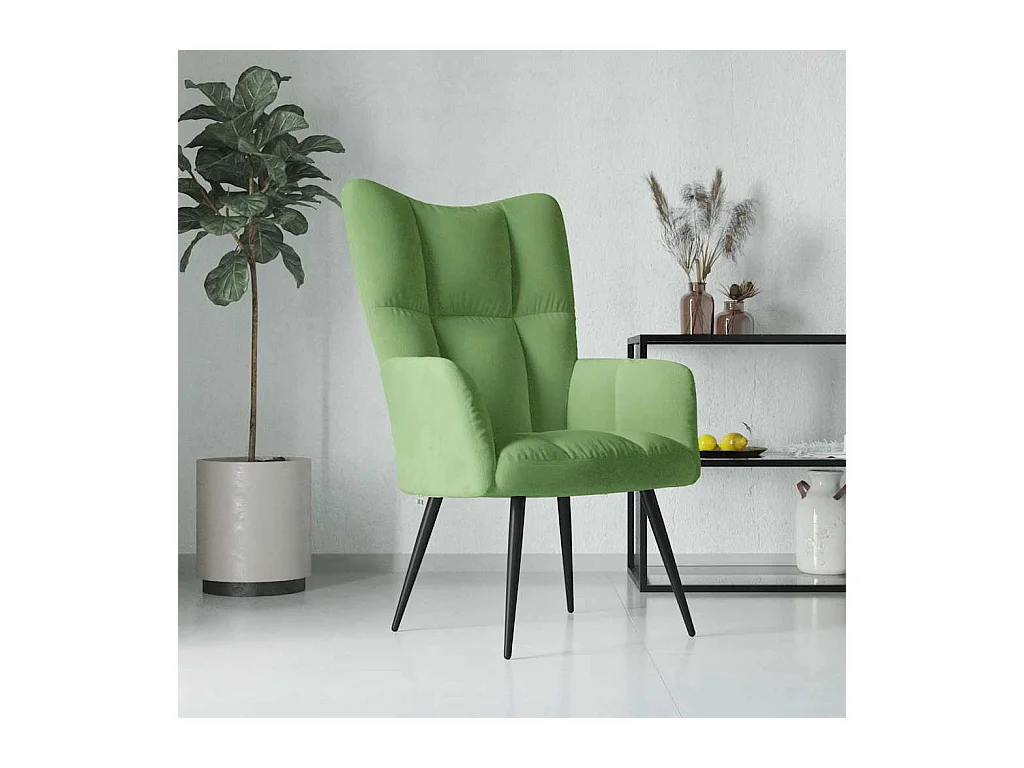 Chaise de relaxation Vert clair Velours