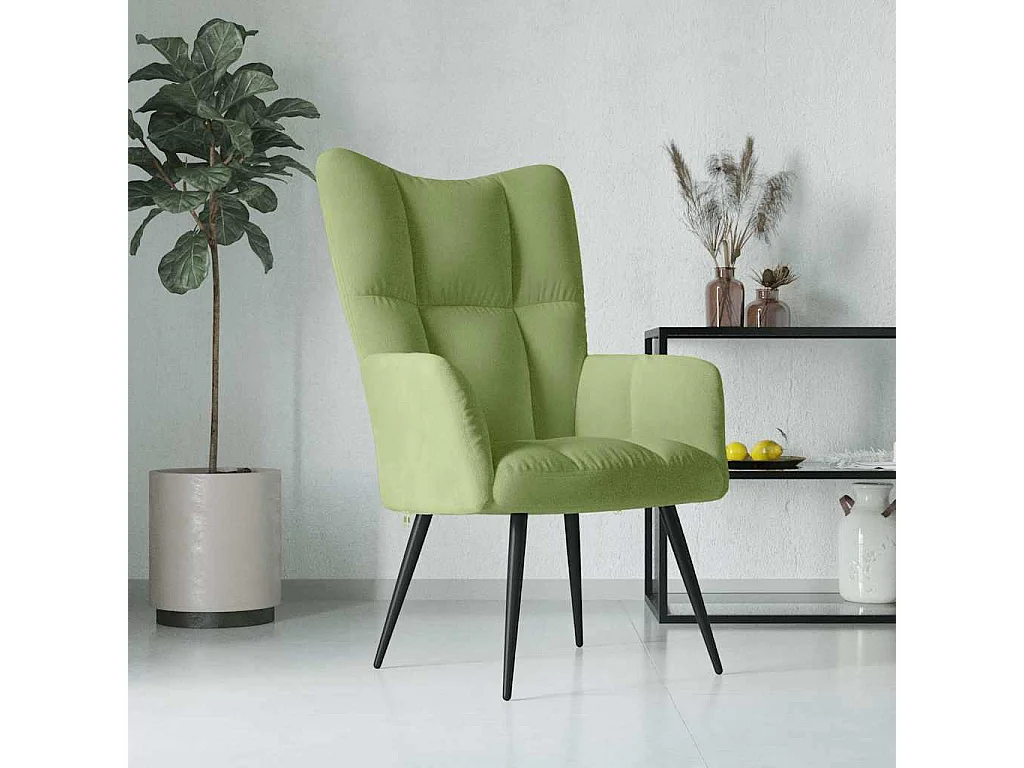 Chaise de relaxation Vert clair Velours