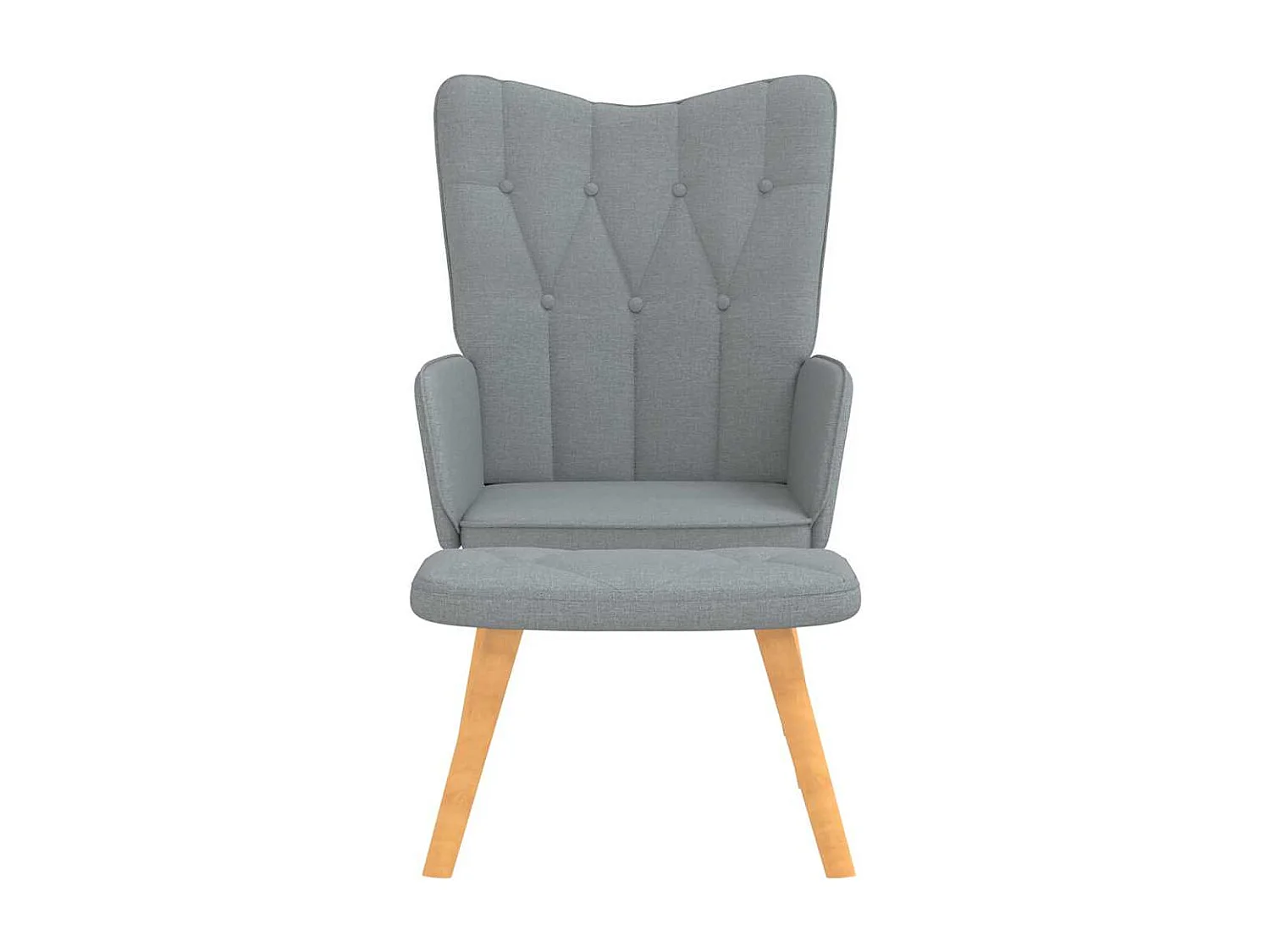 Chaise de relaxation avec tabouret Gris clair Tissu