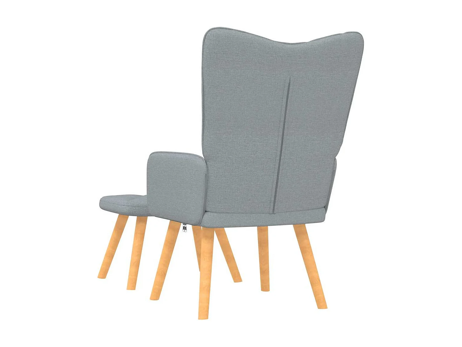 Chaise de relaxation avec tabouret Gris clair Tissu
