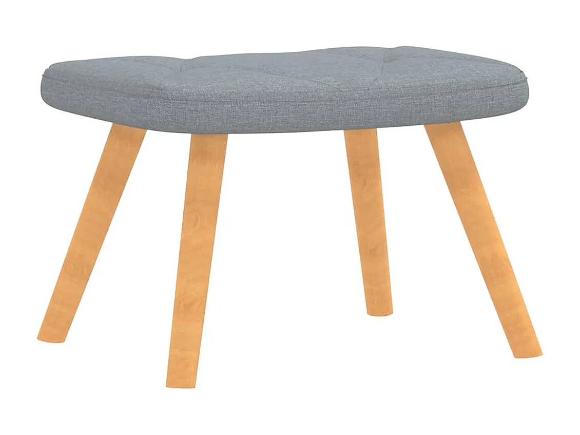Chaise de relaxation avec tabouret Gris clair Tissu