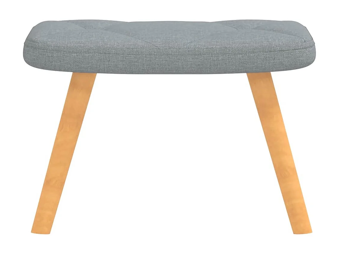 Chaise de relaxation avec tabouret Gris clair Tissu