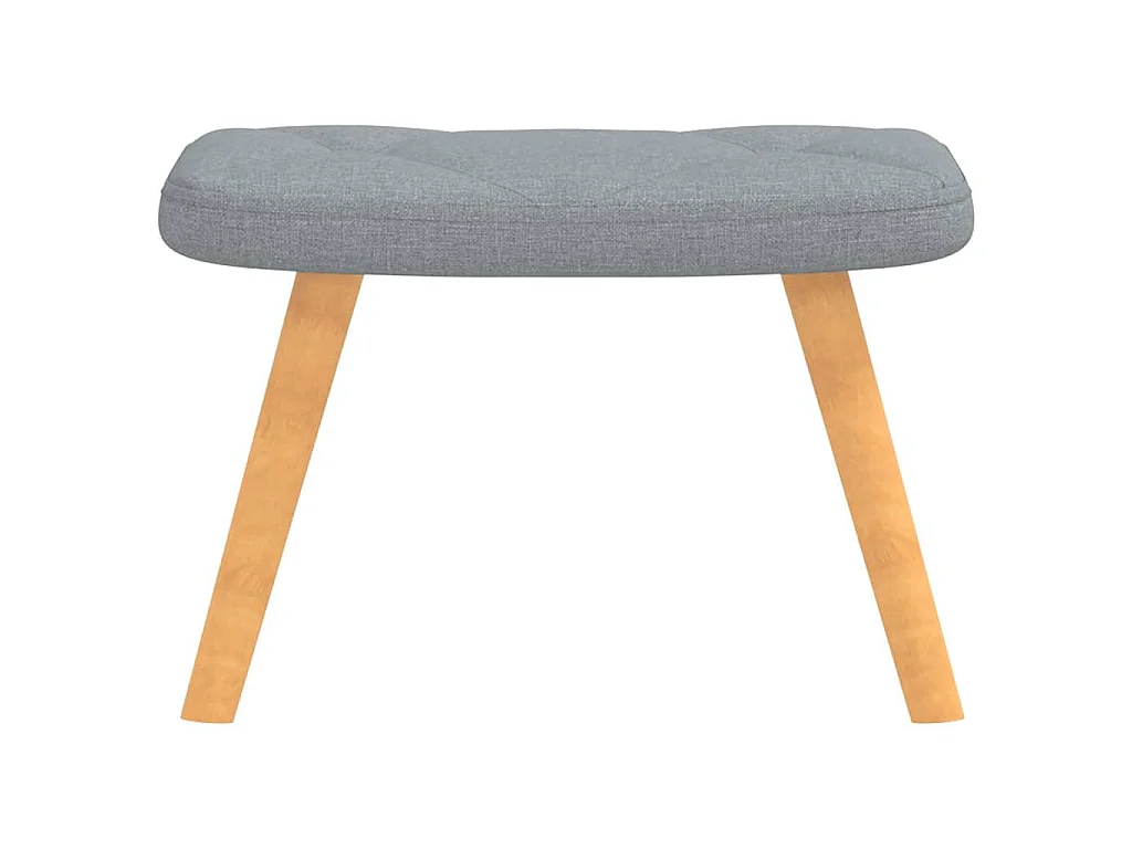 Relaxsessel mit Hocker Hellgrau Stoff
