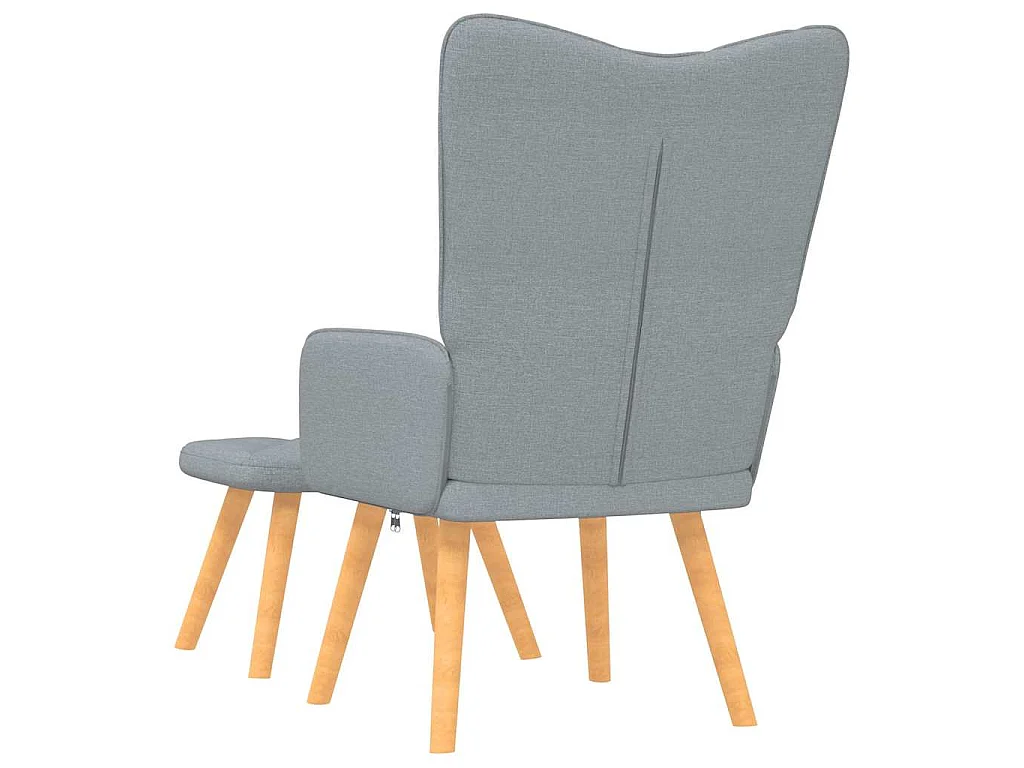 Relaxsessel mit Hocker Hellgrau Stoff