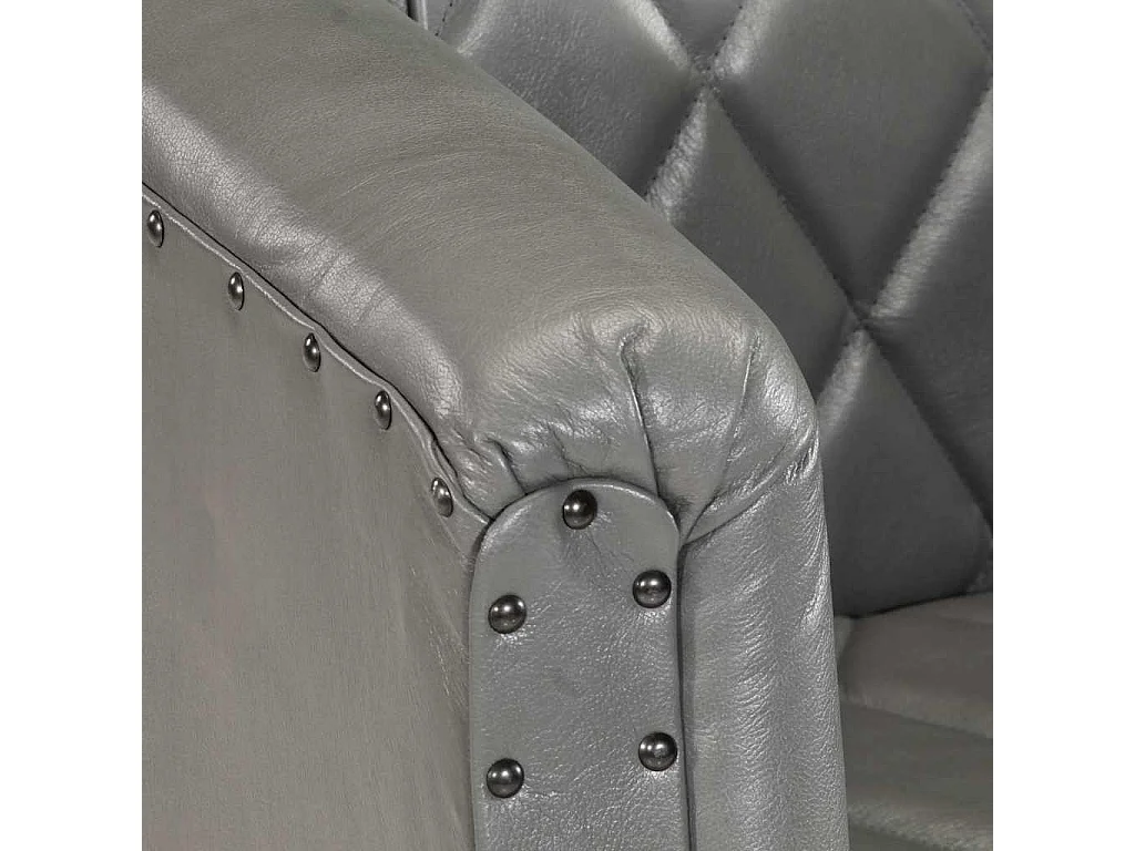 Chaise cabriolet Gris Cuir véritable de chèvre