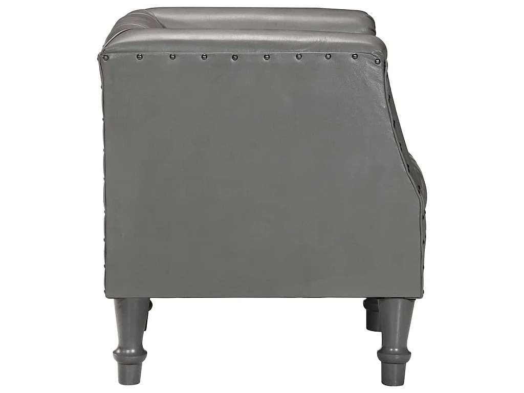 Sessel Grau Echtes Ziegenleder