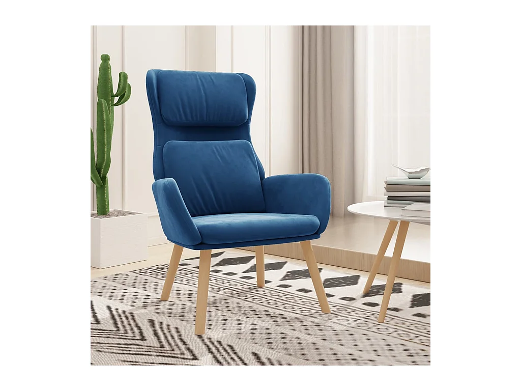 Chaise de relaxation Bleu Velours