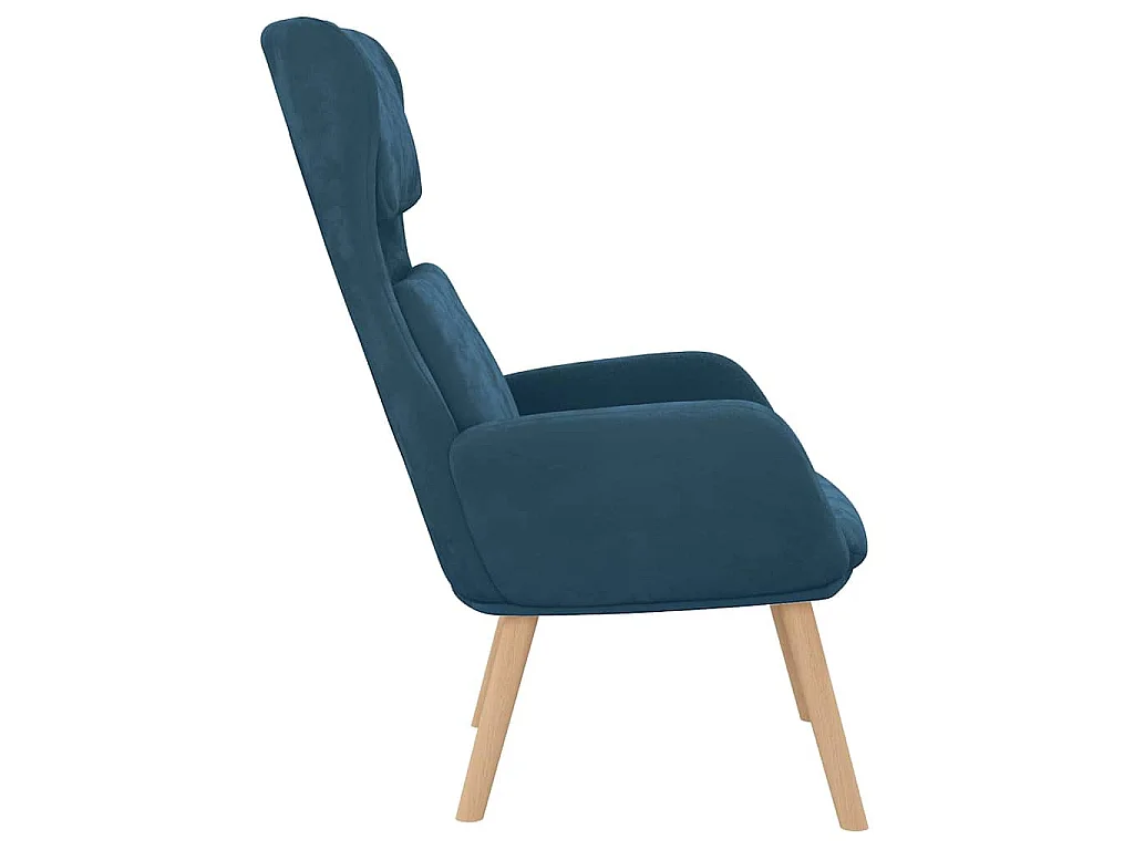 Relaxstoel fluweel blauw
