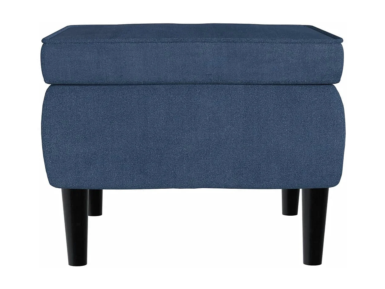 Fauteuil met voetenbank fluweel blauw