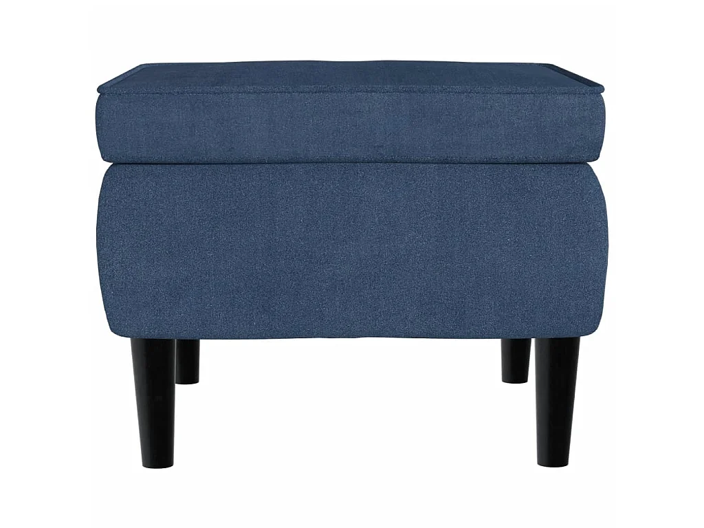 Fauteuil met voetenbank fluweel blauw