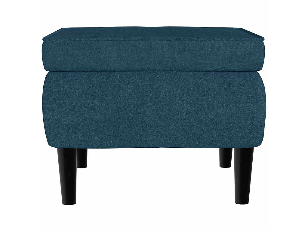 Fauteuil à oreilles avec tabouret bleu velours